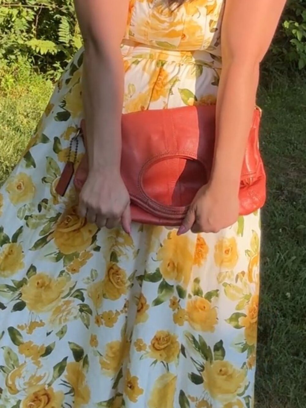 Coach Ergo Leather Tote 12250 Coral Kisslock Crossbody Shoulder Bag Clutch - Picture 9 of 12
